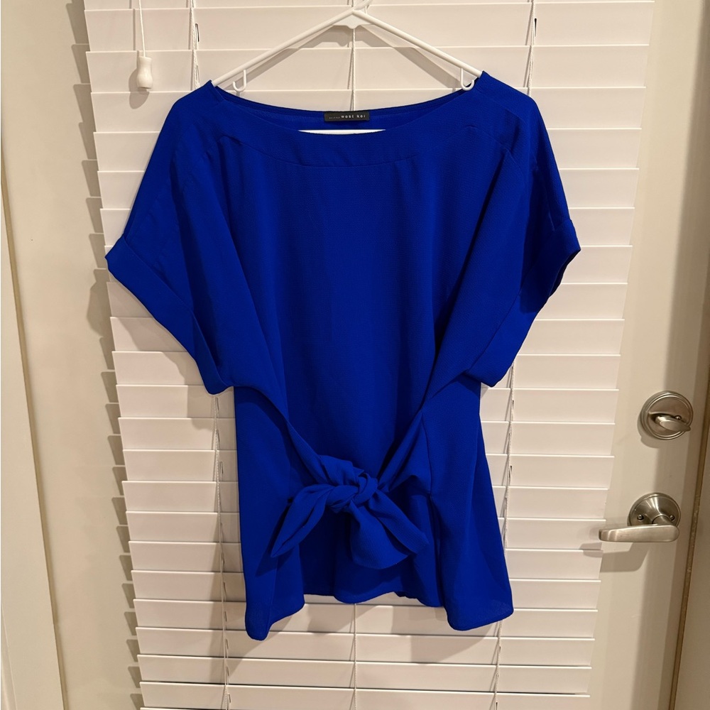 West Kei Royal Blue Tie-Front Blouse